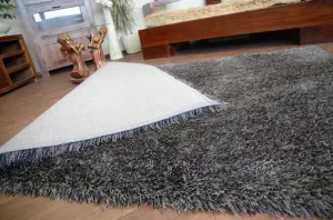 Dywany Lusczow Kusový koberec LOVE SHAGGY čierny, veľkosť 60x110