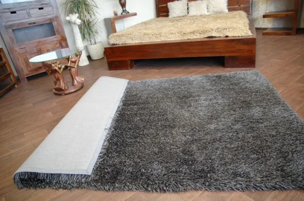 Dywany Lusczow Kusový koberec LOVE SHAGGY čierny, veľkosť 60x110