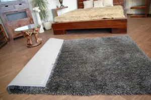Dywany Lusczow Kusový koberec LOVE SHAGGY čierny, veľkosť 60x110