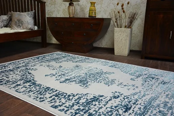 Dywany Lusczow Kusový koberec MANYAS Mariet sivo-modrý, veľkosť 80x150