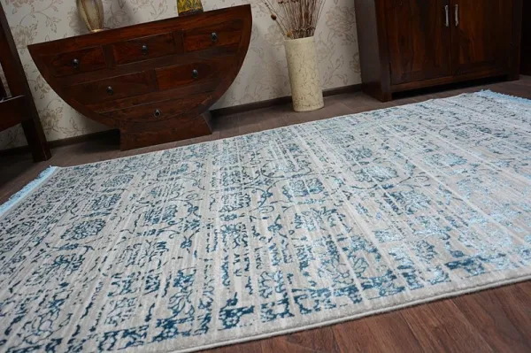 Dywany Lusczow Kusový koberec MANYAS Zhera sivomodrý, veľkosť 80x150