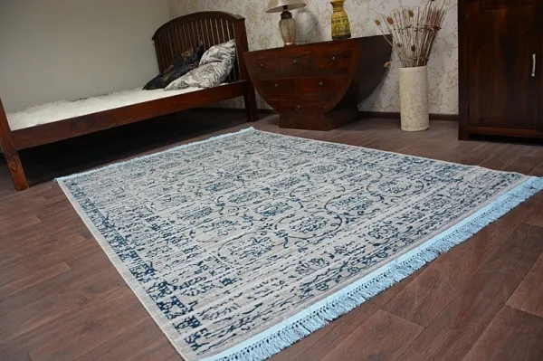 Dywany Lusczow Kusový koberec MANYAS Zhera sivomodrý, veľkosť 80x150