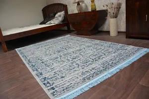 Dywany Lusczow Kusový koberec MANYAS Zhera sivomodrý, veľkosť 80x150