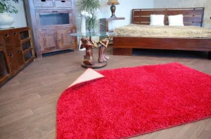 Dywany Lusczow Kusový koberec SHAGGY Izebelie 5cm bordový, veľkosť 80x150