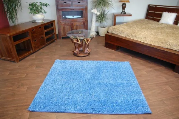 Dywany Lusczow Kusový koberec SHAGGY Izebelie 5cm modrý, veľkosť 80x150
