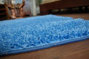 Dywany Lusczow Kusový koberec SHAGGY Izebelie 5cm modrý, veľkosť 80x150