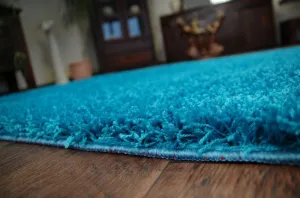 Dywany Lusczow Kusový koberec SHAGGY Izebelie 5cm tyrkysový, veľkosť 100x200