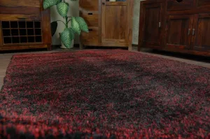 Dywany Lusczow Kusový koberec SHAGGY NARIN čierno-červený, veľkosť 180x270