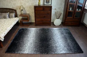 Dywany Lusczow Kusový koberec Shaggy SPACE 3D WILL čierny / sivý, veľkosť 80x150