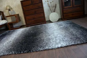 Dywany Lusczow Kusový koberec Shaggy SPACE 3D WILL čierny / sivý, veľkosť 80x150