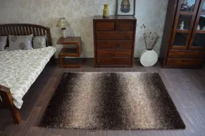 Dywany Lusczow Kusový koberec Shaggy SPACE 3D AARON hnedý, veľkosť 80x150