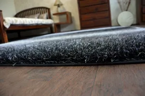 Dywany Lusczow Kusový koberec Shaggy SPACE 3D WILL čierny / sivý, veľkosť 80x150