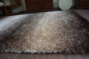 Dywany Lusczow Kusový koberec Shaggy SPACE 3D AARON hnedý, veľkosť 80x150