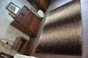 Dywany Lusczow Kusový koberec Shaggy SPACE 3D AARON hnedý, veľkosť 80x150