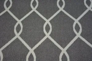 Dywany Lusczow Kusový koberec SKETCH MARK sivý/biely trellis, veľkosť 200x290