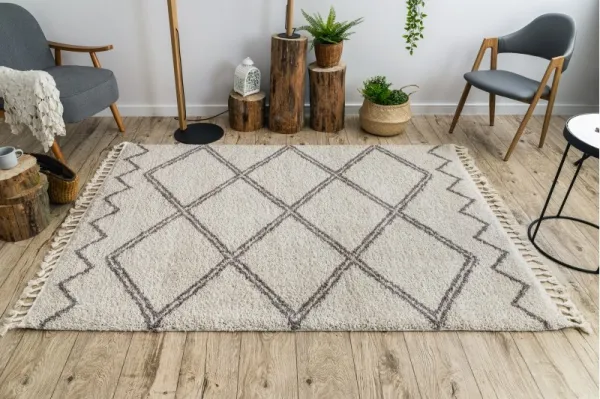 Dywany Lusczow Kusový shaggy koberec BERBER ASILA krémový, veľkosť 200x290