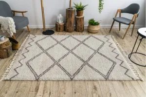 Dywany Lusczow Kusový shaggy koberec BERBER ASILA krémový, veľkosť 200x290