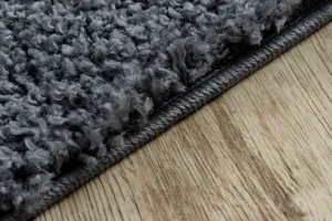Dywany Lusczow Kusový shaggy koberec BERBER CROSS sivý, veľkosť 80x200