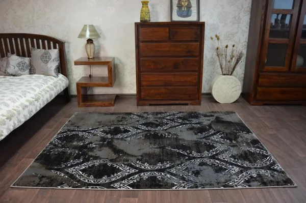 Dywany Lusczow Kusový koberec VOGUE 093 čierny / hnedý, veľkosť 160x220