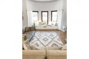 Dywany Lusczow Kusový shaggy koberec BERBER FEZ krémový, veľkosť 60x250