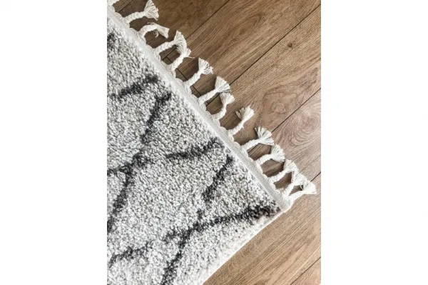 Dywany Lusczow Kusový shaggy koberec BERBER FEZ krémový, veľkosť 60x250