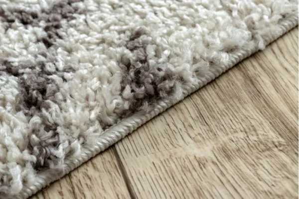 Dywany Lusczow Kusový shaggy koberec BERBER FEZ krémový, veľkosť 60x250