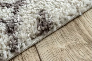 Dywany Lusczow Kusový shaggy koberec BERBER FEZ krémový, veľkosť 60x250