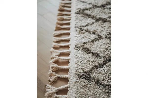 Dywany Lusczow Kusový shaggy koberec BERBER FEZ krémový, veľkosť 60x250