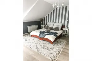 Dywany Lusczow Kusový shaggy koberec BERBER FEZ krémový, veľkosť 60x250