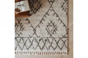 Dywany Lusczow Kusový shaggy koberec BERBER FEZ krémový, veľkosť 60x250