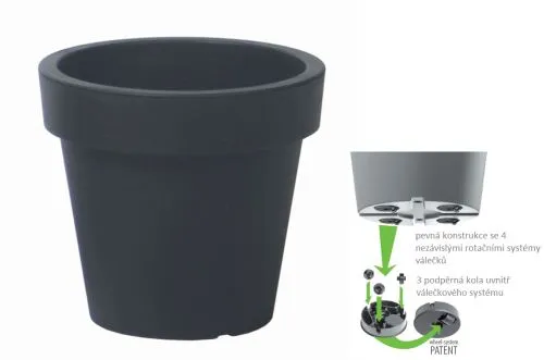 Prosperplast Kvetináč Lofly antracit, variant 49 cm