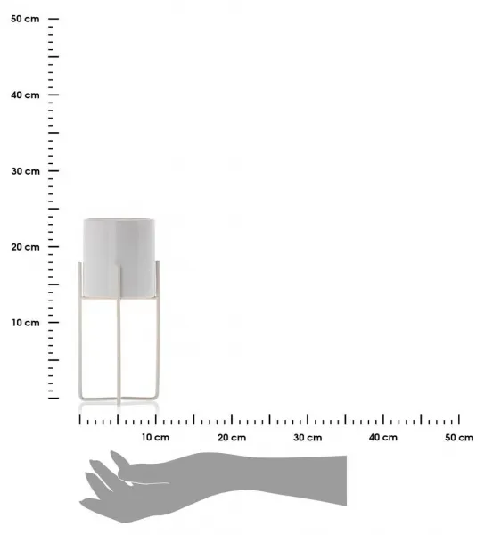 HowHomely Kvetináč Flori 23,5 cm biely