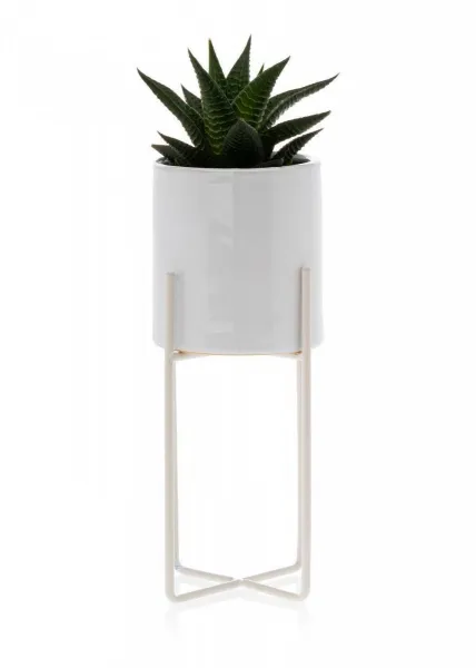 HowHomely Kvetináč Flori 23,5 cm biely