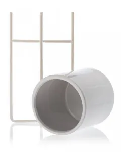 HowHomely Kvetináč Flori 23,5 cm biely