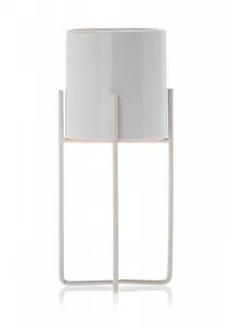 HowHomely Kvetináč Flori 23,5 cm biely