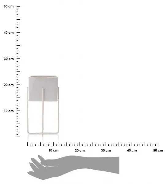 HowHomely Kvetináč na stojane Mizu I 23 cm biely