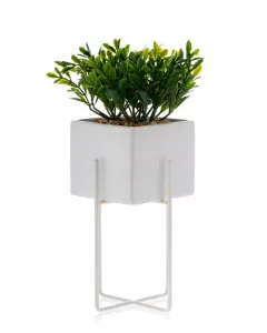 HowHomely Kvetináč na stojane Mizu I 23 cm biely