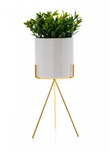 HowHomely Kvetináč na stojane Emma 28 cm biely