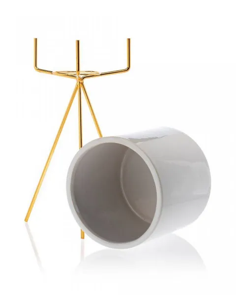 HowHomely Kvetináč na stojane Emma 28 cm biely