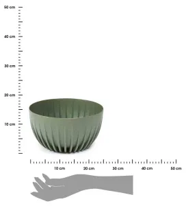HowHomely Kvetináč pásikavý ECO 24 cm zelený