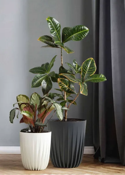 HowHomely Kvetináč STRIPPED ECO I 39 cm biely