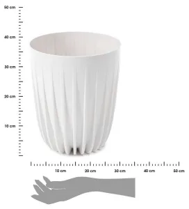 HowHomely Kvetináč STRIPPED ECO I 39 cm biely