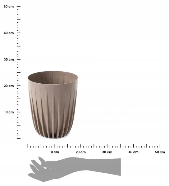 HowHomely Kvetináč STRIPPED ECO VII 19 cm latté