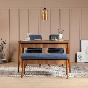 Lavica Vina Bench Dark Blue, Walnut