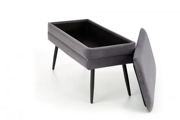 Lavica s úložným priestorom VELVA Halmar Sivá / čierna