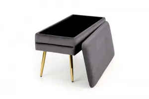 Lavica s úložným priestorom VELVA Halmar Sivá / zlatá
