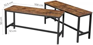 VASAGLE Lavica set 2 ks industriálny 108 x 50 x 32 cm