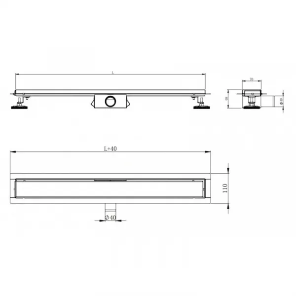 Lineárny odtokový žľab 150 cm MEXEN FLAT 2v1 čierny