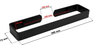 Kovový nástenný vešiak Kasos 30 cm čierny loft