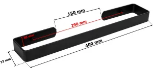 Kovový nástenný vešiak Kasos 40 cm čierny loft